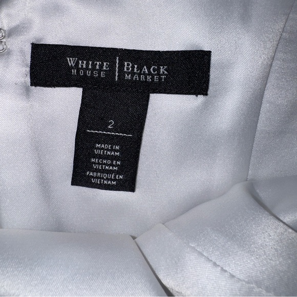 White House Black Market Polka Dot Fit & Flare Dress Size 2 Gray Sleeveless - Picture 7 of 11